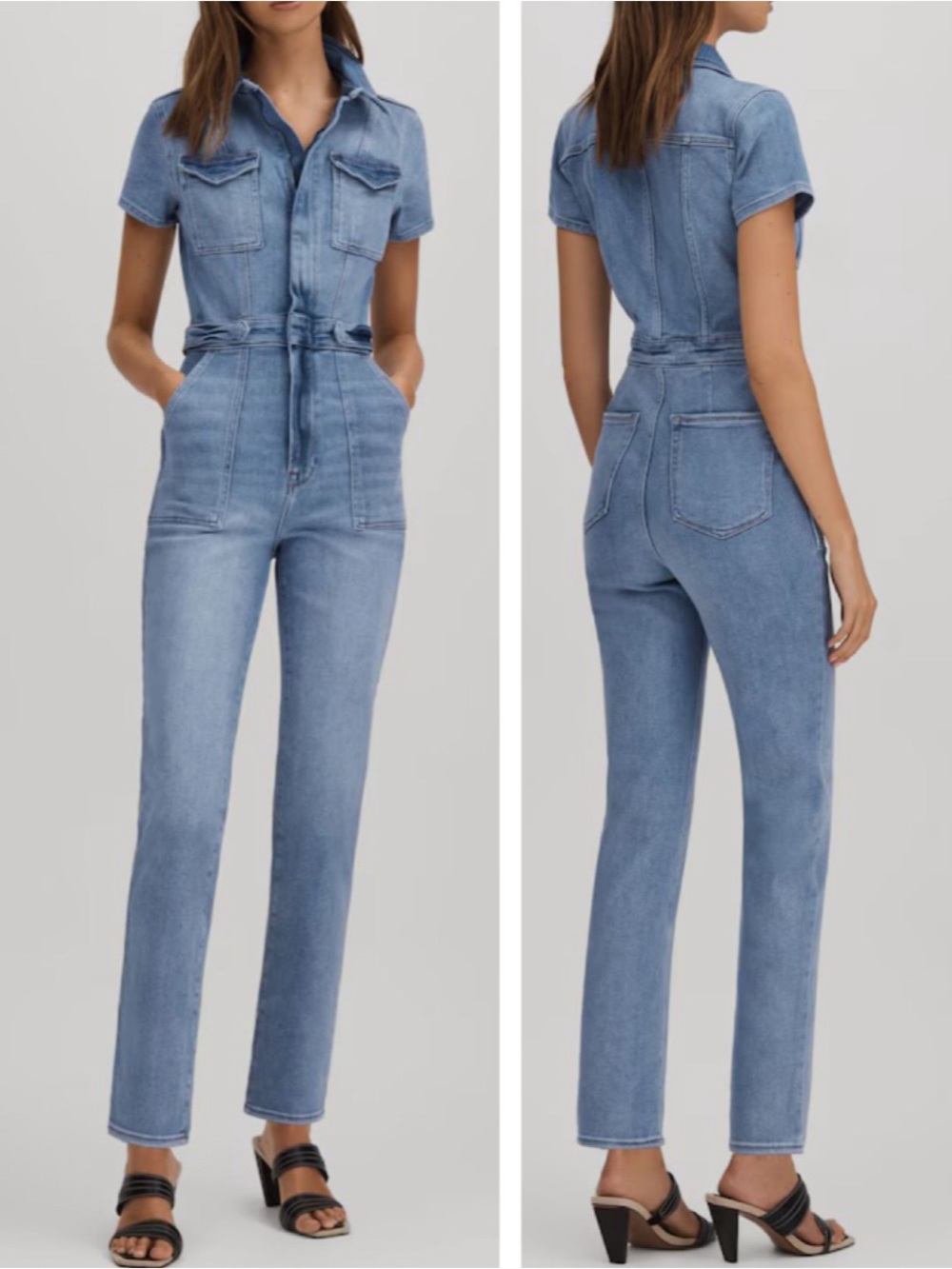 Good American Fit For Success Denim Jumpsuit Women’s Size Small NWT Blue